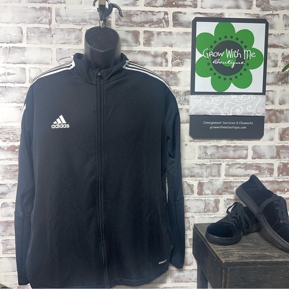 Adidas Black Performance Jacket with High Collar - Picture 1 of 6